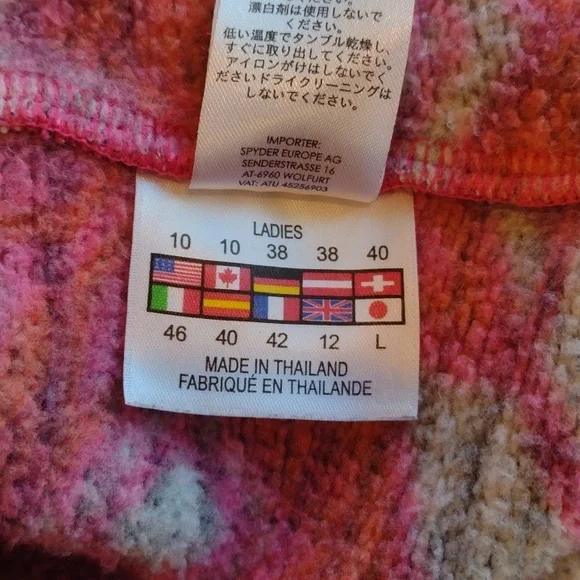 Spyder 1/4 Zip Pullover Salmon and Pink - Picture 6 of 6